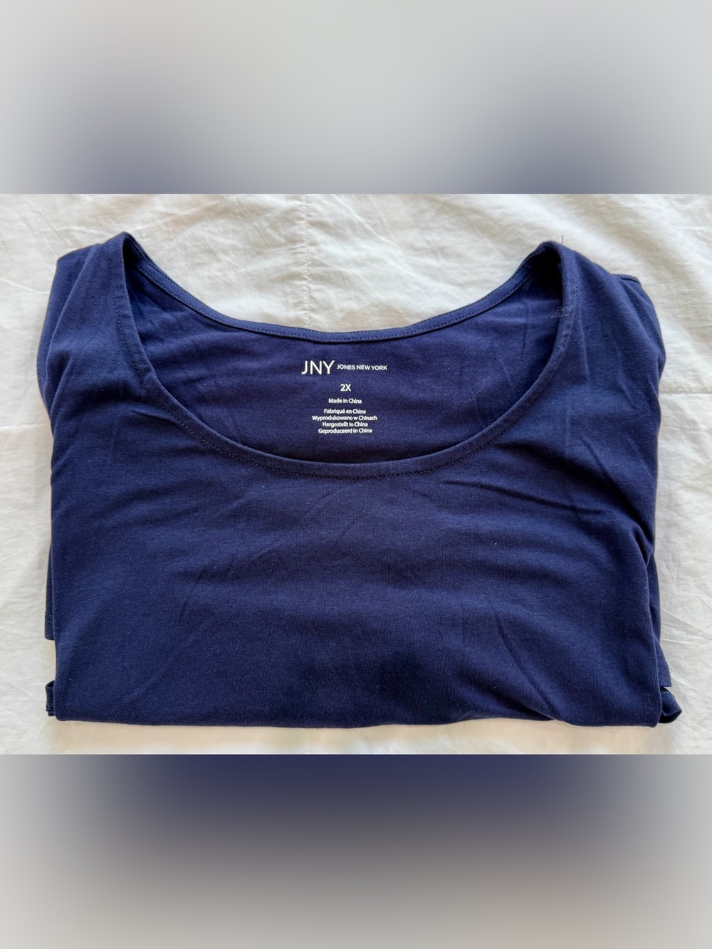 Scoop Neck Women's Top in Navy Blue by Jones of New York